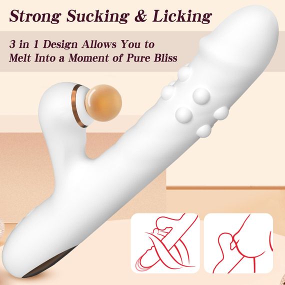 Вібратор для подвійної стимуляціїї Silicone Vibrator 3 rotating functions and 7 licking functions Sex Aura | Зображення 8
