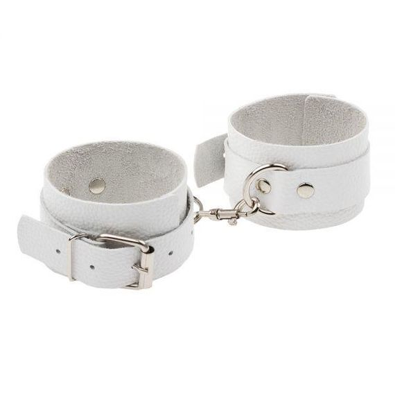 Наручники Leather Standart Hand Cuffs, White Sex Aura