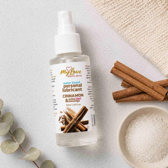 2в1 лубрикант та масажний гель - MyLove Aroma Series Intim&Massage Cinnamon, 50 мл Sex Aura | Зображення 2