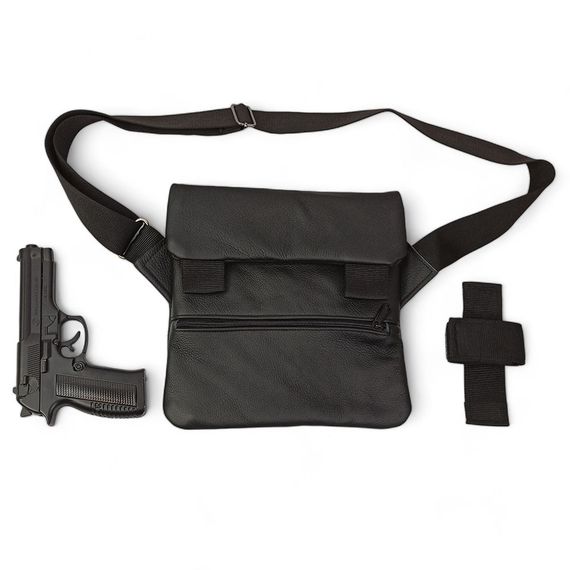 Набір 2В1. Шкіряна сумка з кобурою + ліхтарик професійний POLICE BL-X71-P50 FI-73 | Зображення 4