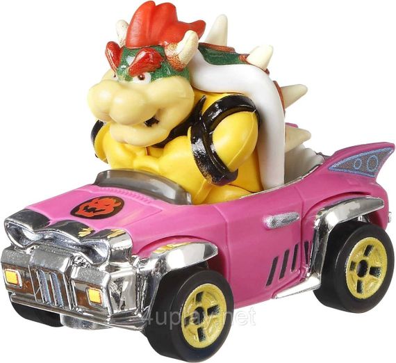 Hot Wheels Mario Kart Characters and Karts Хот Вілс набір 4 машинки Маріо Карт: Маріо, Луїджі, Боузер | Зображення 2