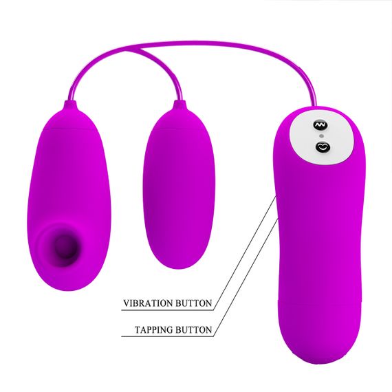 Виброяйцо с клиторальным стимулятором - Pretty Love Suction & Vibro Bullets Purple sexstyle | Зображення 6