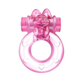 Кільце ерекційне з вібрацією Baile bunny, рожеве, 1.5 см Sex Aura