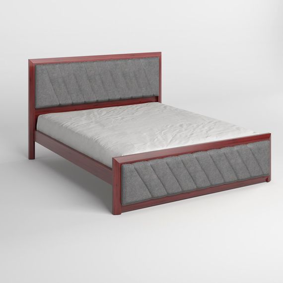 Двоспальне дерев&#039;яне ліжко Mebigrand Барселона Б6 Махонь/Аляска 93 (Сірий) 160х200 см (MBG-14337) | Зображення 1