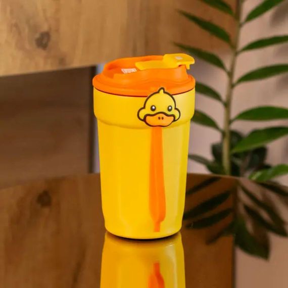 Термокружка 450 мл с крышкой на защелке G. Duck Желтый HP28489 | Зображення 1