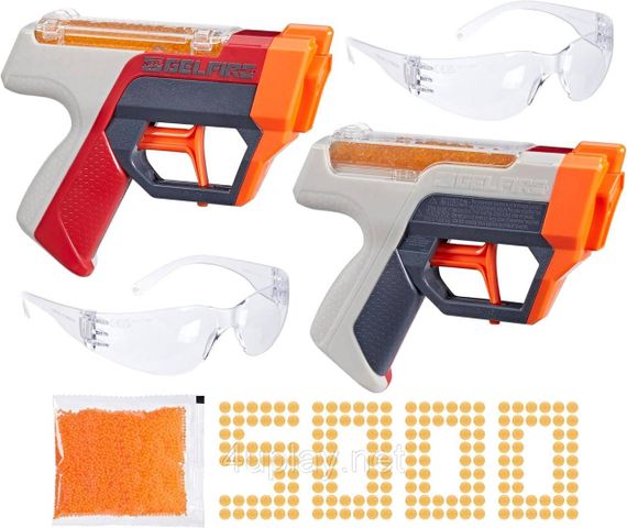 Набір бластерів NERF Pro Gelfire Dual Wield Pack Пістолети Нерф Про Гельфайр Дуал кульки орбізи Оригінал Hasbro | Зображення 4