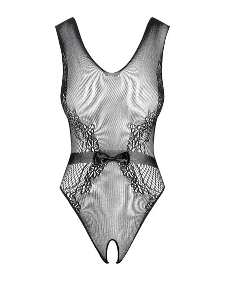 Сітчастий бодістокінг з доступом Obsessive B115 teddy, чорний, S/M/L | Зображення 4