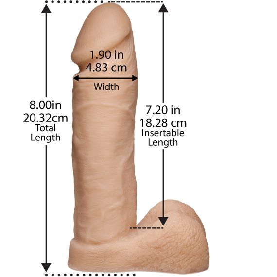 Фалоімітатор Doc Johnson Platinum TRUSKYN - The Tru Ride 8 Inch, діаметр 4,8 см, двошаровий силікон Sex Aura | Зображення 2