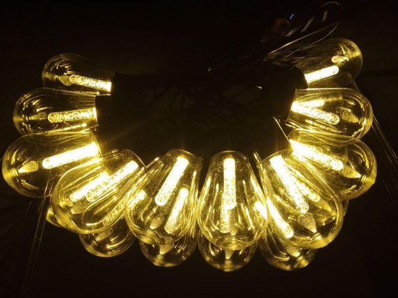 Декоративные лампы (гирлянда), 5 метров, 10 лампочек, теплый белый цвет, 8 режимов работы + пульт