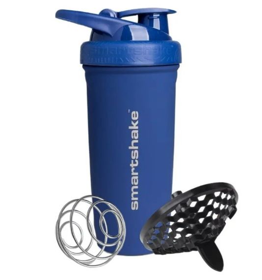 Шейкер спортивний SmartShake металевий Reforce Stainless Steel 30oz/900 мл Navy Blue (11153101)