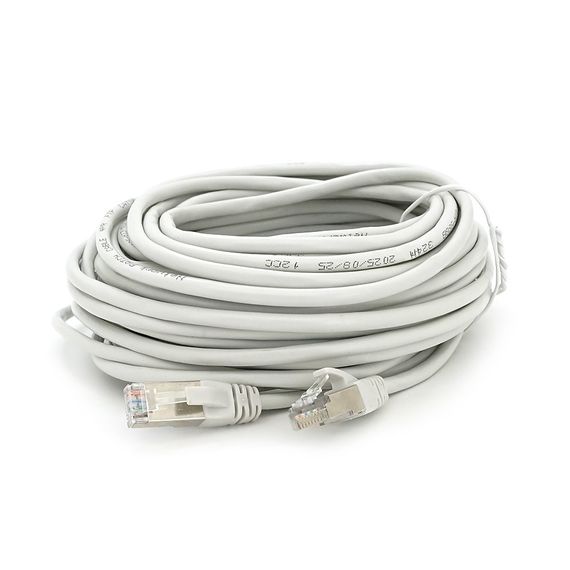 Патч-корд литой MERLION,FTP,RJ45,Cat.5e,15m,серый,CU,Q200