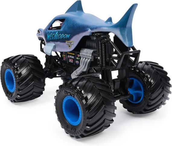 Оригінал Monster Jam Megalodon Монстр-трак 1:24 Акула Мегалодон Металевий кузов | Зображення 3