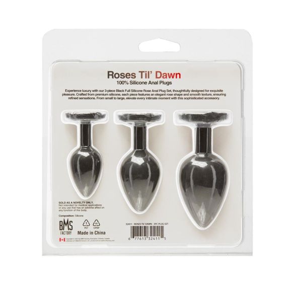 Набір силіконових анальних пробок BMS Roses Til’ Dawn Silicone Anal Plug Kit (пошкоджене паковання!!!) Sex Aura | Зображення 8