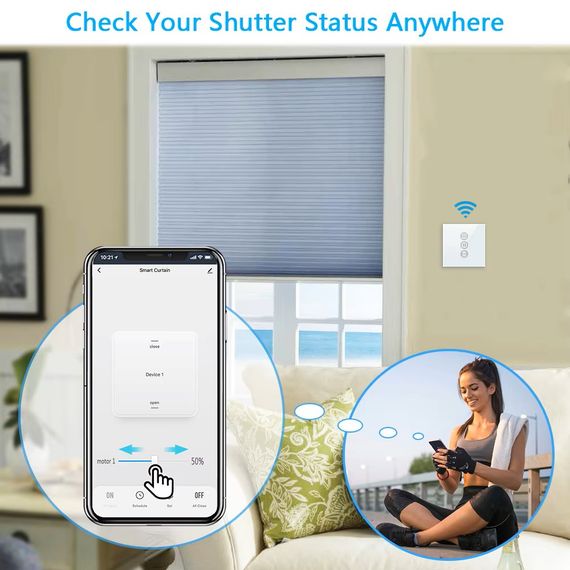 Выключтель Loratap SC400W-EU управлением жалюзями WiFi Smart Life | Зображення 2