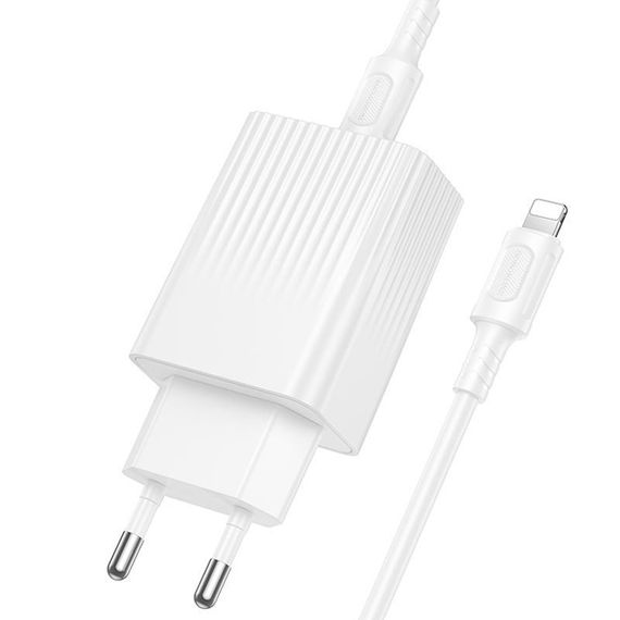 МЗП Borofone BAS73A Source PD20W (1USB-C) + кабель Type-C to Lightning White | Зображення 2