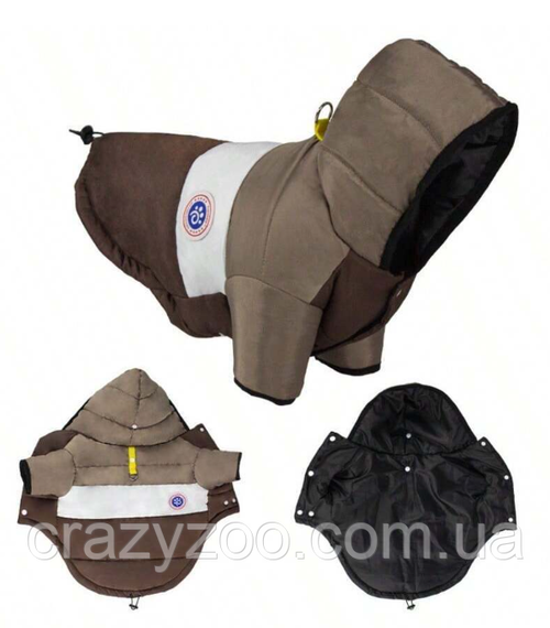 Куртка для собак та котів EcoToys Coffee-Grey XXXL сіро-коричнева A: 44 см B: 61 см C: 43 см X-7002 | Зображення 1