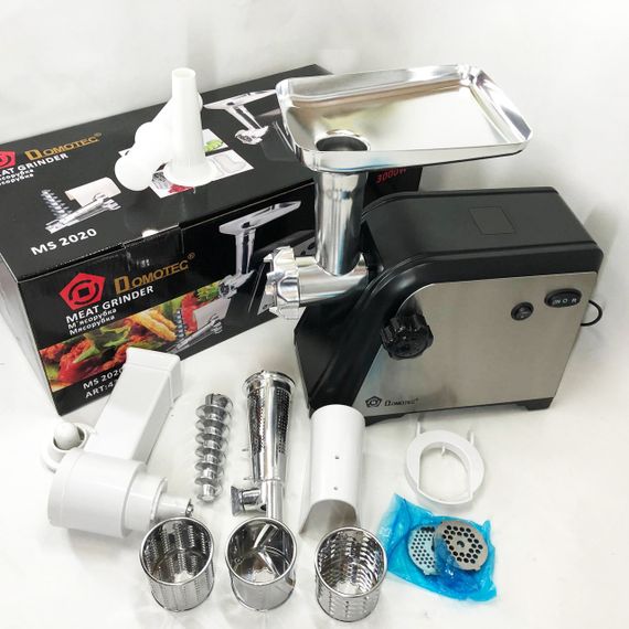 Електрична м'ясорубка Domotec MS-2020 з насадкою для томатів та терками 2600 W | Зображення 6