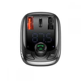 FM‑трансмиттер Baseus FM Launcher S‑13 36W, Bluetooth 5.0, Type‑C + 2 USB (PD + QC3.0), черный