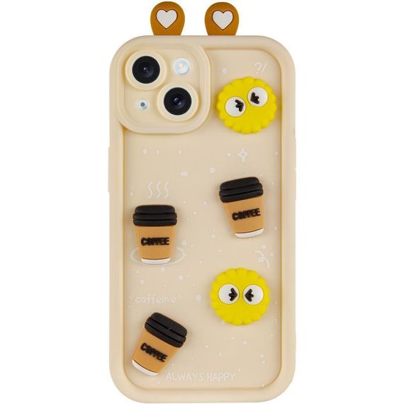 Чехол TPU Toys Case with Ears для Apple iPhone 14 (6.1") Sand | Зображення 1