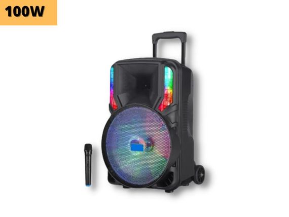 Портативная колонка бумбокс XPRO GZ-615 чемодан 100Вт, USB, SD, FM радио, Bluetooth, 1 микрофон, ДУ (MER-15684) | Зображення 1