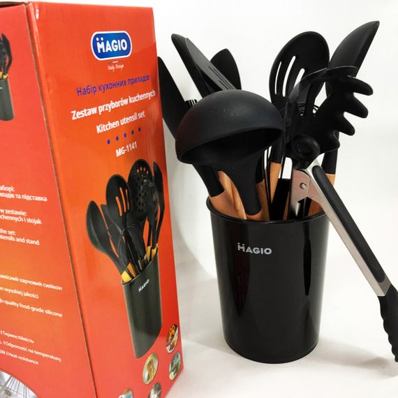 Набір кухонний із 11 силіконових предметів Magio MG-1141, Набір приладдя для кухні із силікону | Зображення 1