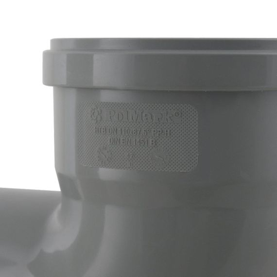 Коліно внутрішнє каналізаційне PolMark ф 110мм x90° | Зображення 1