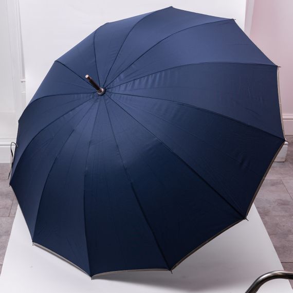 Класична парасолька-тростина з чохлом напівавтомат з поліестеру міцна надійна 12 спиць діаметр 120 см Сірий HP-23-16G