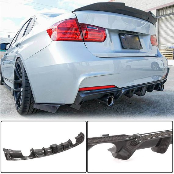 Дифузор заднього бампера V2 (для F30 M-Sport, Карбон) для BMW 3 серія F-30/31/34 2012-2019 рр | Зображення 6