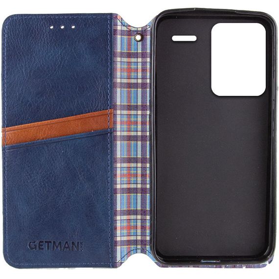 Шкіряний чохол-книжка GETMAN Cubic (PU) для Xiaomi Redmi Note 13 Pro+ Синій | Зображення 2