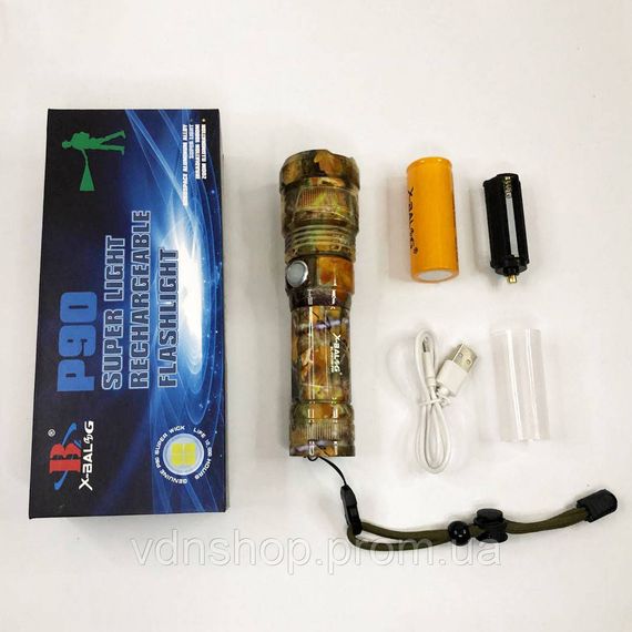 Ручний ліхтар з високою яскравістю, Ліхтарик світлодіодний ручний акумуляторний портативний RO-46 | Зображення 2