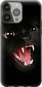 Чехол на iPhone 13 Pro Max Чёрная кошка из силикона FCh_048366