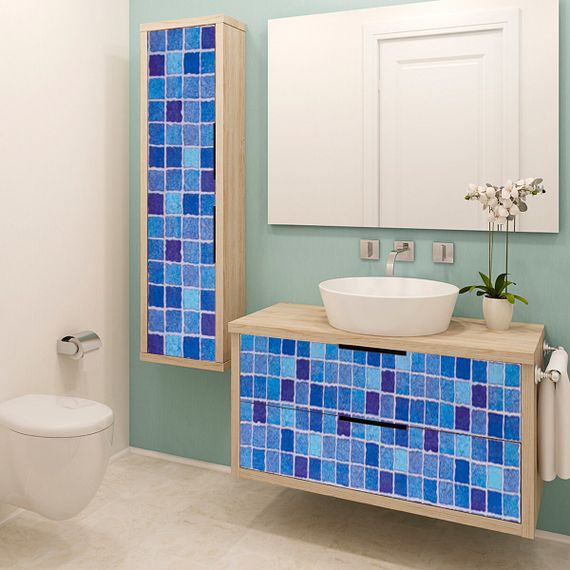 Самоклеюча плівка 0,45х10м х 0,07мм Синя мозаїка SW-00000825 | Зображення 4