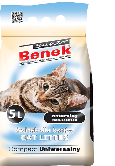 Бентонітовий наповнювач Super Benek Compact Line Universal без запаху 5 л