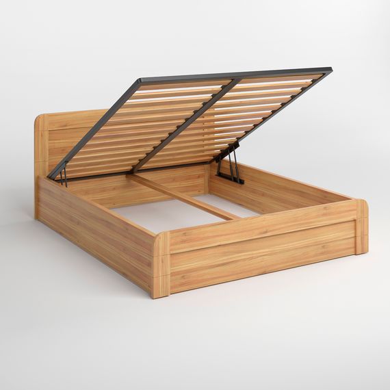 Двоспальне дерев'яне ліжко Mebigrand Тоскана Люкс (підйомний механізм) Горіх світлий 160х190 см (MBG-2990) | Зображення 2