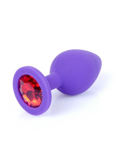 Анальна пробка - Jewellery Silicone Purple Plug M Red | Зображення 1