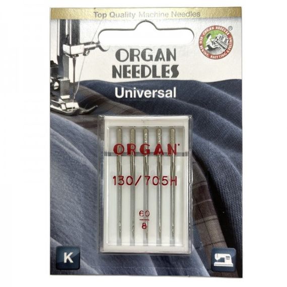 Иглы швейные универсальные ORGAN №60 для бытовых швейных машин блистерная упаковка 5 штук (6495)
