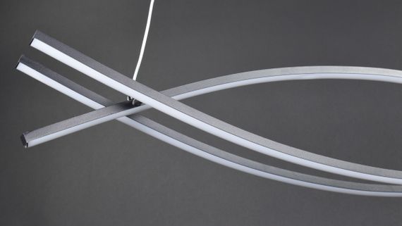 Люстра світлодіодна підвісна LED світильник для квартири на стелю лед 27493 Чорний 25-100х12х120 см. | Зображення 5