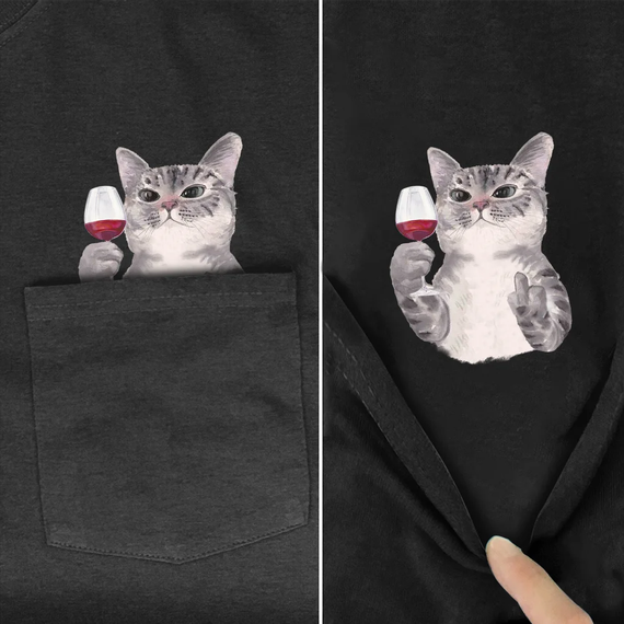 Футболка SV Wine Cat универсальная Черный, L | Зображення 1
