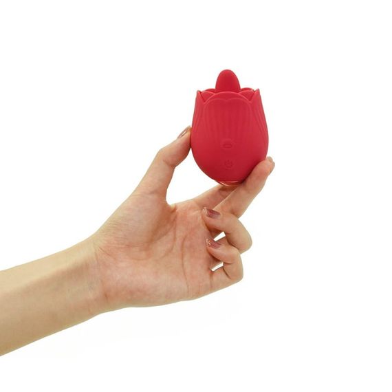 Вібратор трояндочка з язичком Sweet Em, 10 режимів , червоний sexstyle | Зображення 5