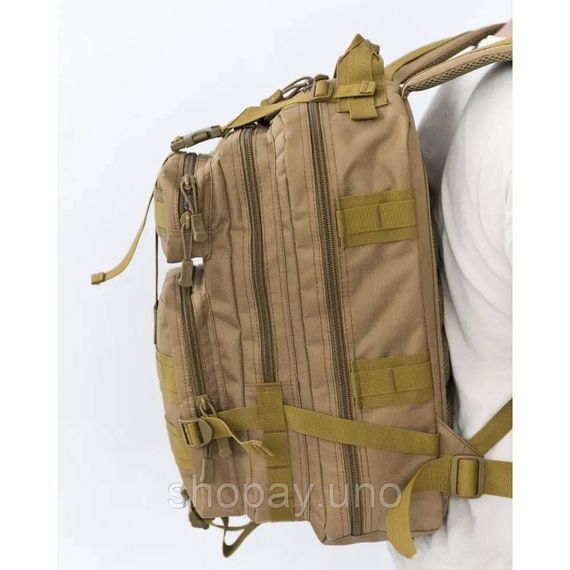Тактичний військовий рюкзак Cordura, 30–35 л, койот, система MOLLE, туристичний, чоловічий | Зображення 7