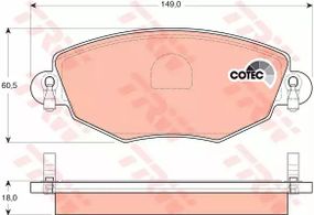 Колодки гальмівні дискові FORD MONDEO III (B5Y) передн.  TRW (GDB1434)