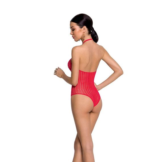 Бодістокінг з декольте Passion BS088 red, імітація корсетної шнурівки, One size | Зображення 1