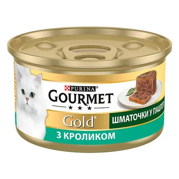 Вологий корм Purina GOURMET GOLD для дорослих котів, паштет із кроликом 85г | Зображення 2
