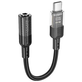 Перехідник Aux Hoco LS37 Spirit transparent external sound card Type-C to 3.5mm Black