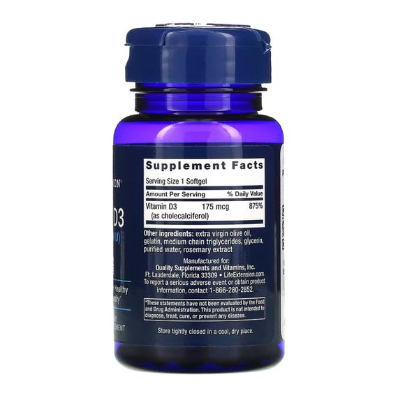 Vitamin D3 175 mcg (7000 IU) - 60 softgels | Зображення 1