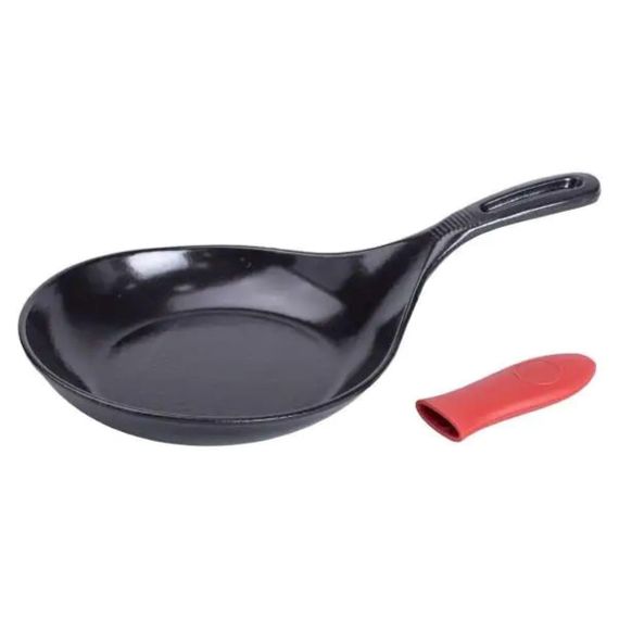 Чугунная сковорода с силиконовой ручкой Ø21 см для электрической и газовой плиты 0,5 л HP-1-12 | Зображення 5