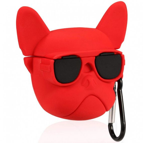 Силиконовый футляр Brand для наушников AirPods 1/2 + карабин Karl Lagerfeld red | Зображення 1