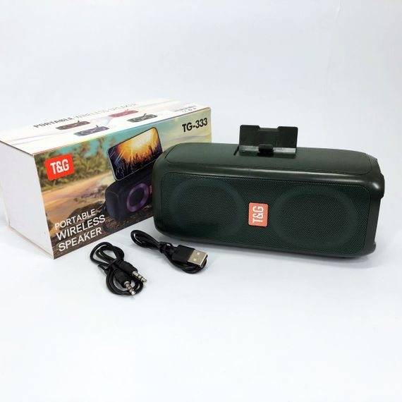 Портативна колонка TG333 2x5W з RGB підсвічуванням. RM-161 Колір: зелений | Зображення 1
