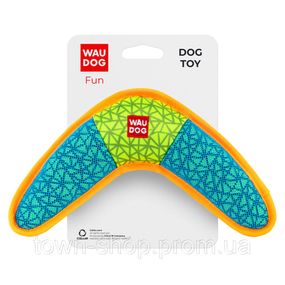 Игрушка для собак WAUDOG Fun, "Бумеранг", Ш 24 см, Дл 14 см голубой