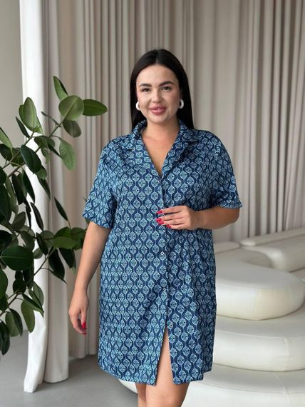 Доманяя женская рубашка батал (3510) размер 4XL | Зображення 7
